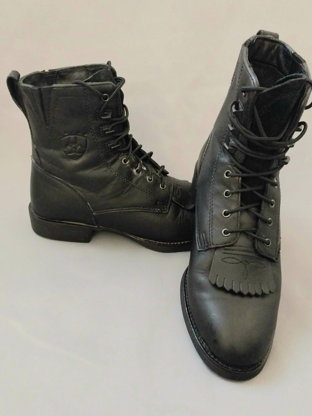 Black Lace-Up Women’s Leather Boots